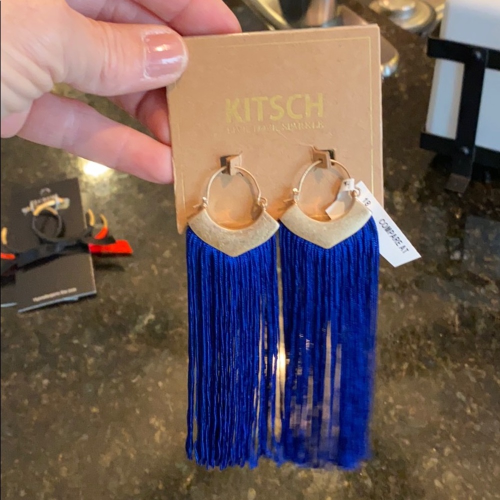 KITSCH royal blue earrings - Picture 3 of 4